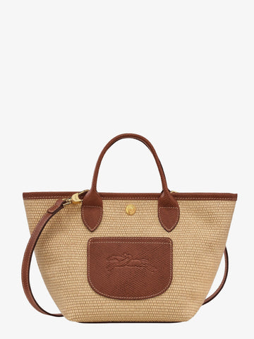 LONGCHAMP PARIS - Le Panier Pliage XS rafia and leather crossbody bag