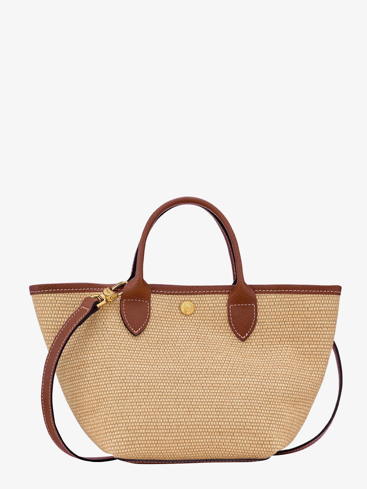 LONGCHAMP PARIS - Le Panier Pliage XS rafia and leather crossbody bag