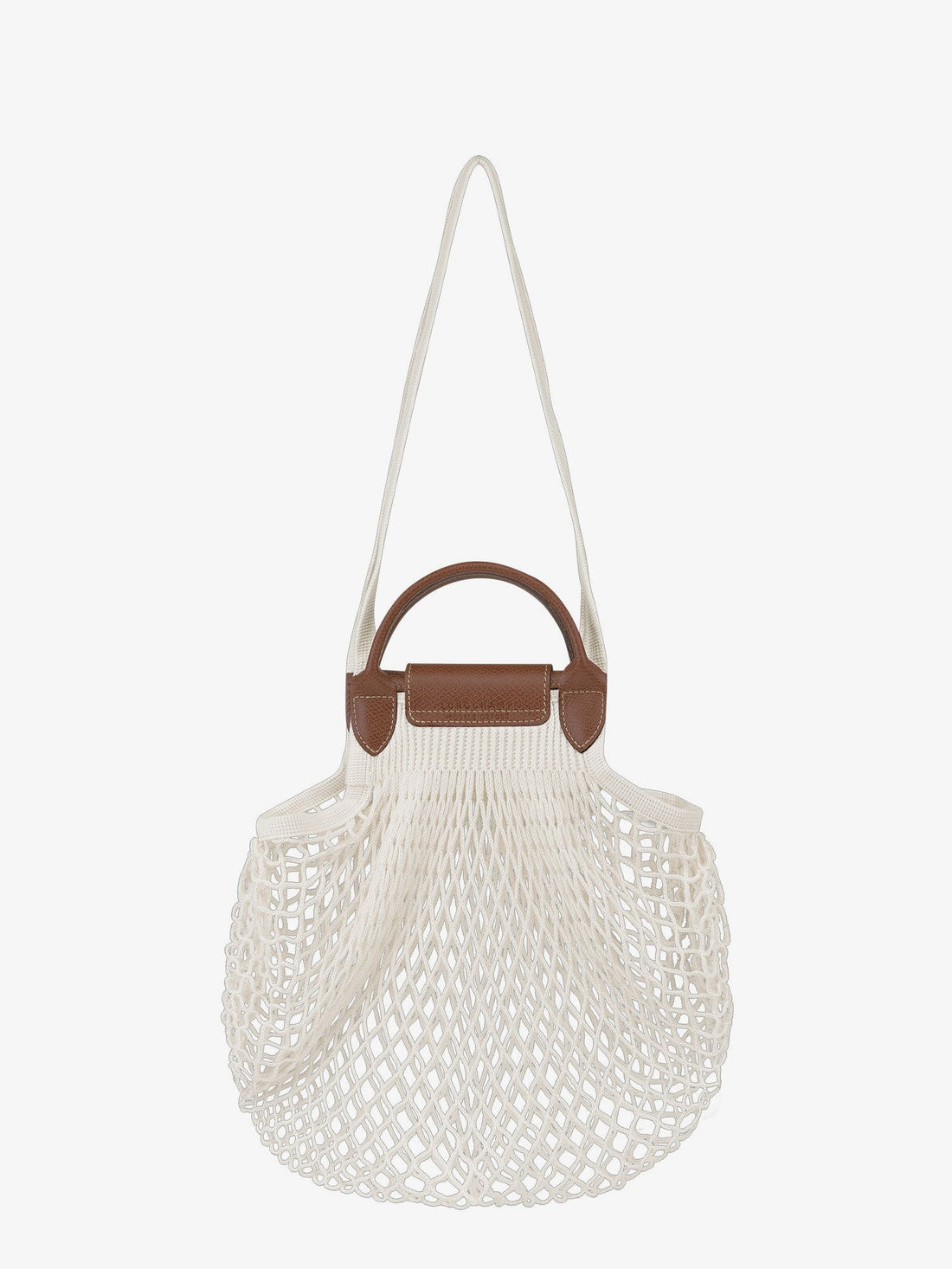 Le Pliage Filet L mesh and leather shoulder bag