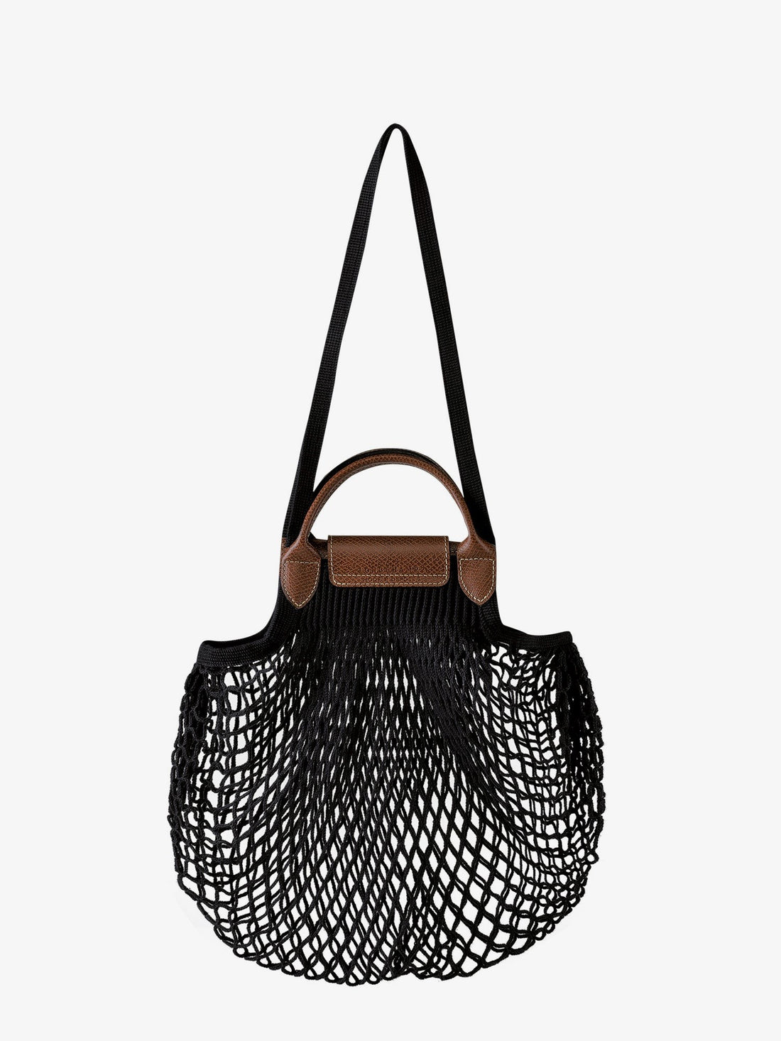 Le Pliage Filet L mesh and leather shoulder bag