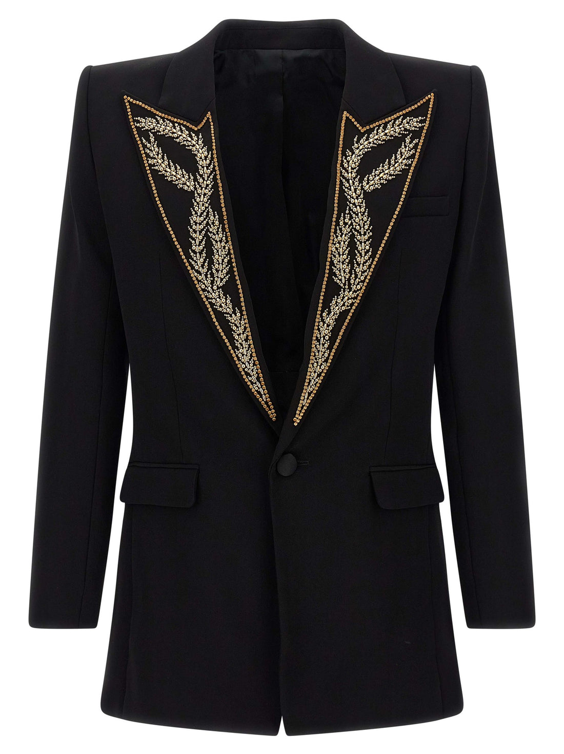 Balmain - Leaf embroidery blazer Black 52 IT