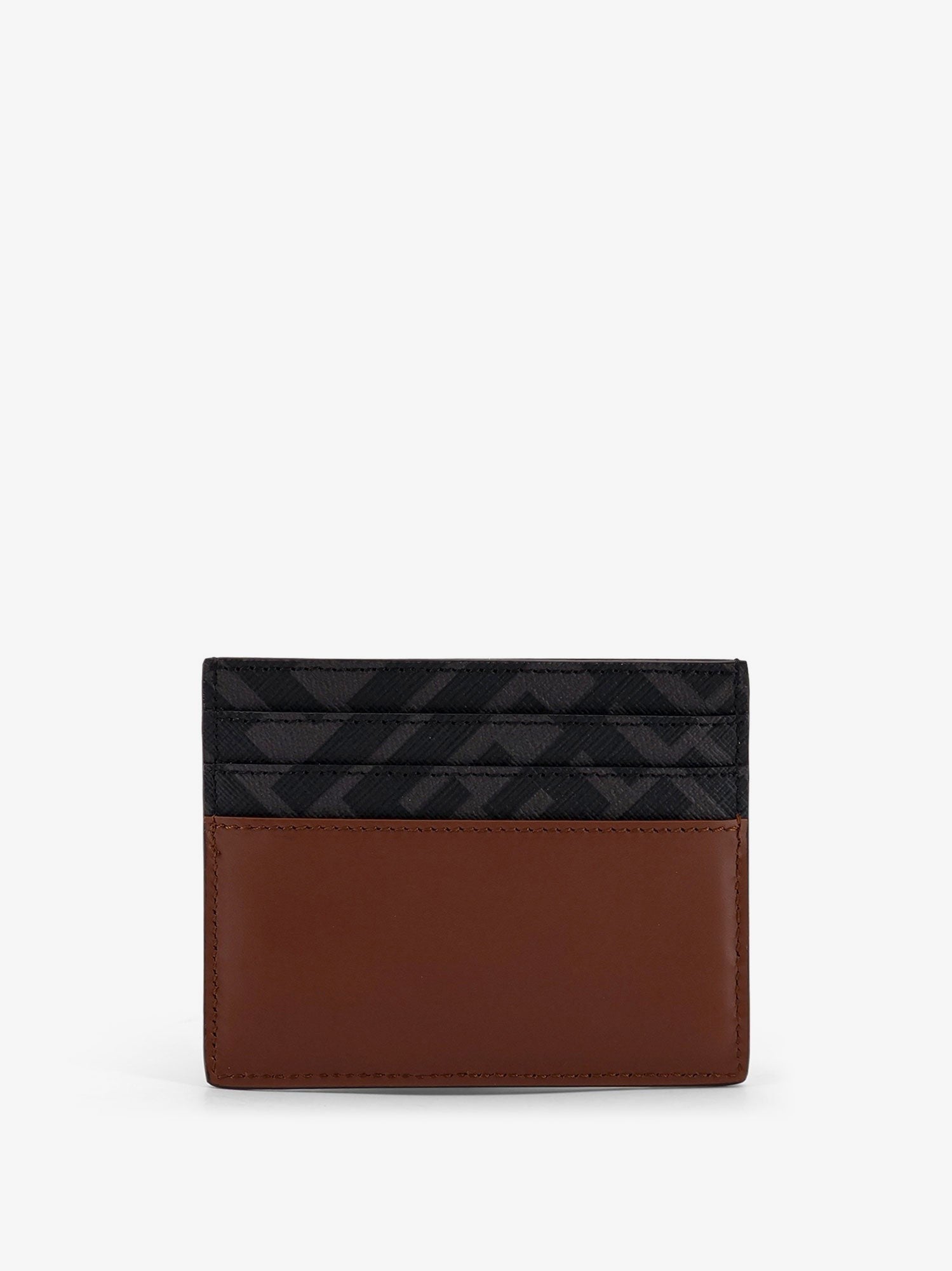 Fendi Fendi - Leather and FF fabric card holder