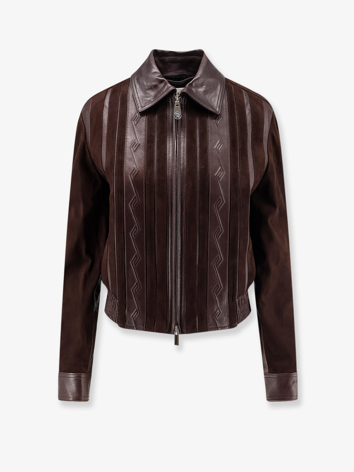 Versace - Leather and suede jacket Brown