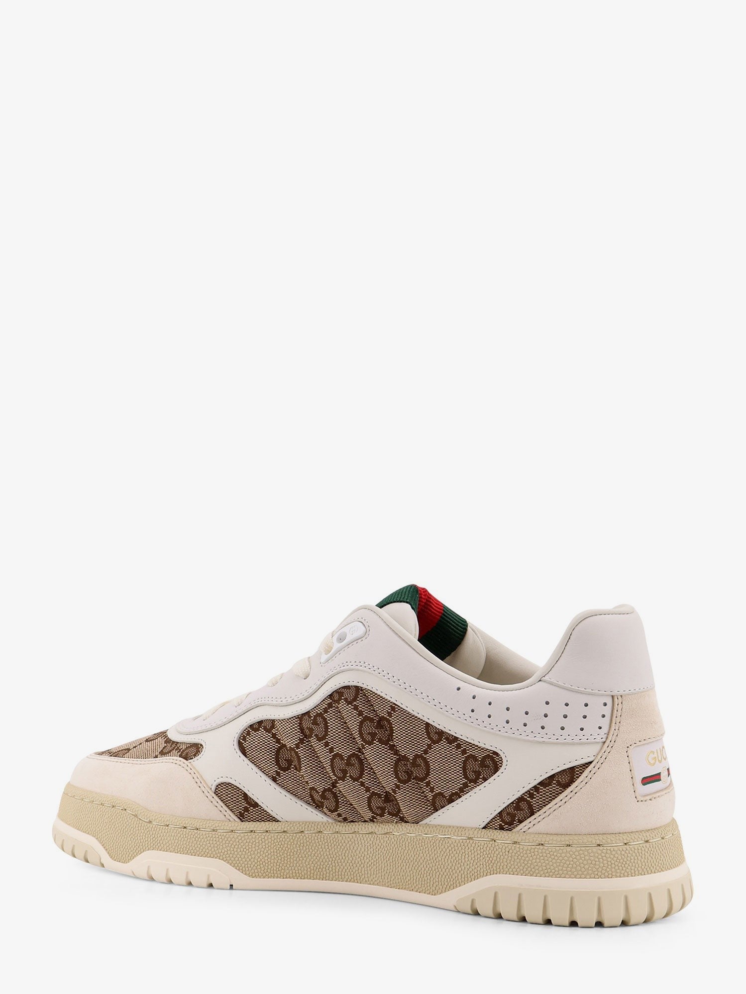 Gucci Gucci - Leather and suede Low-top Re-Web sneakers with GG Supreme fabric inserts