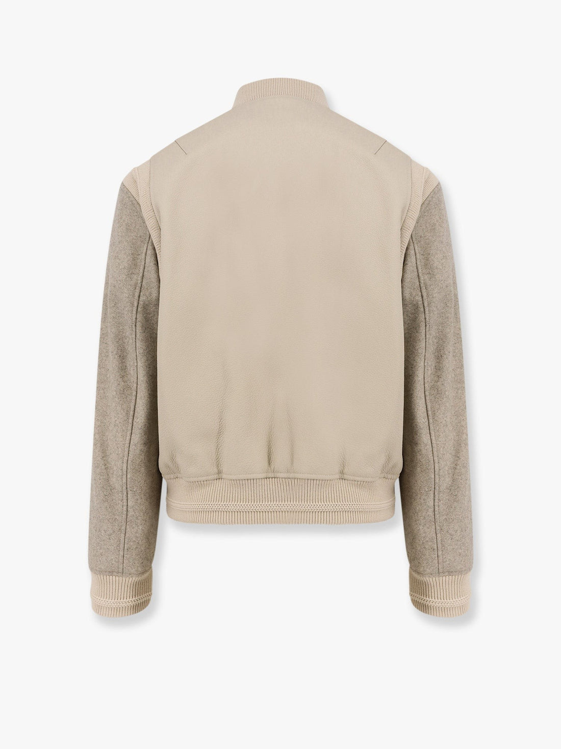 Leather and wool jacket with cd icon logo