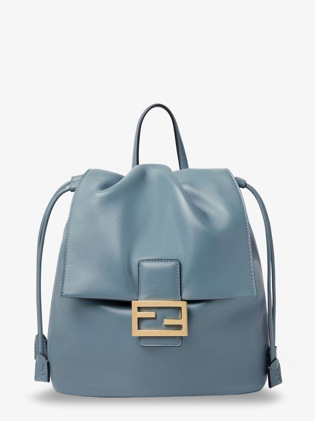 Leather backpack with metal FF logo detail leather-backpack-with-metal-ff-logo-detail