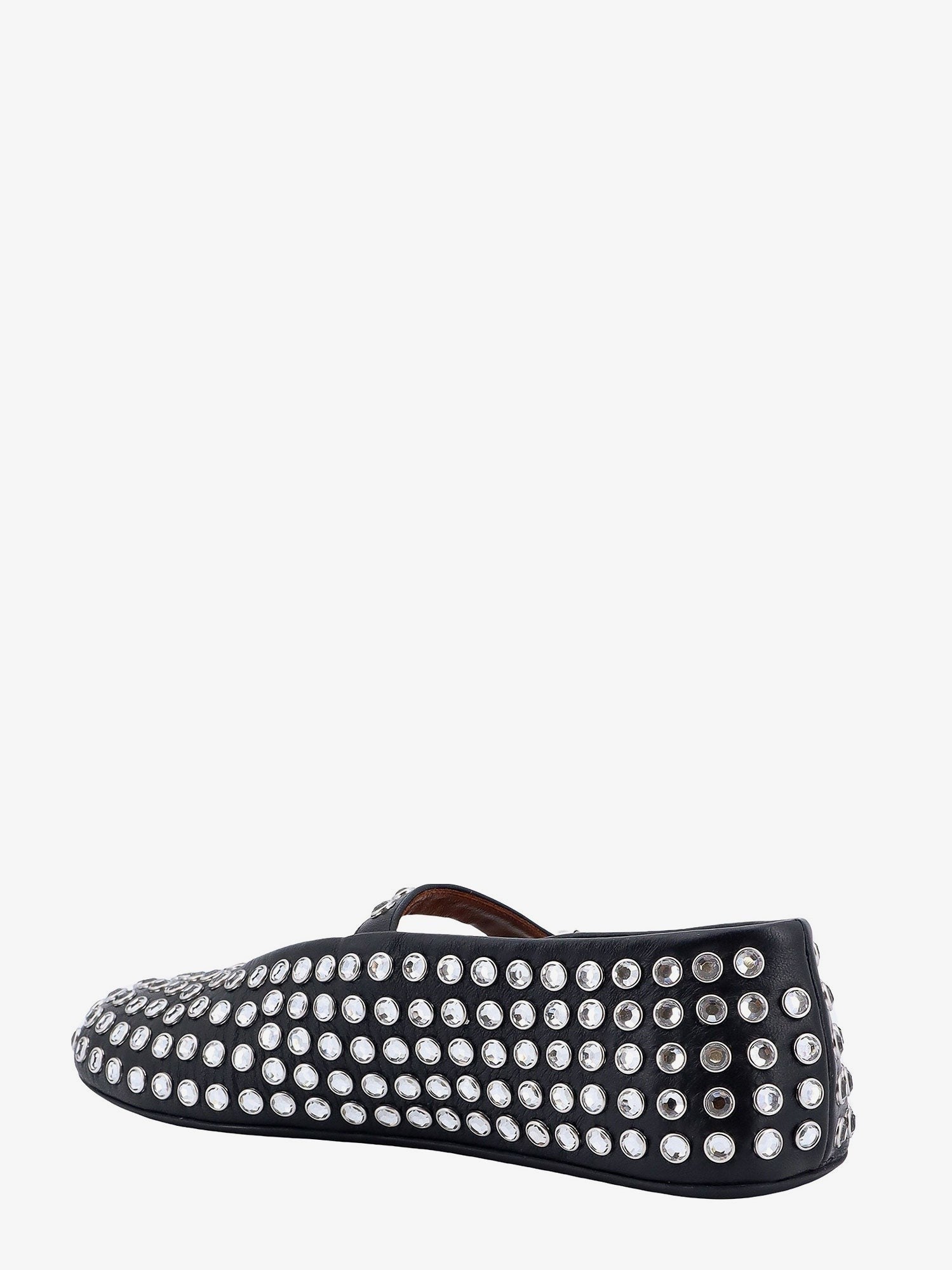 ALAIA - Leather ballet flats with rhinestones