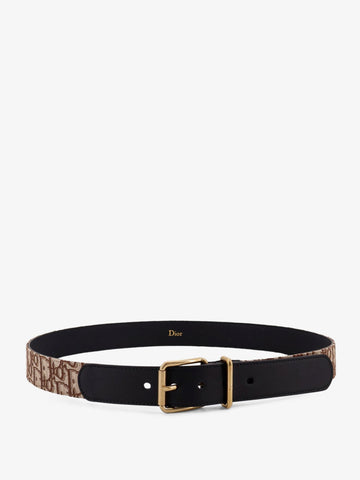 Dior Dior - Leather belt with all-over Dior Oblique logo