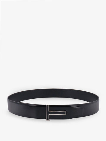 TOM FORD - Leather belt with enameled logo leather-belt-with-enameled-logo