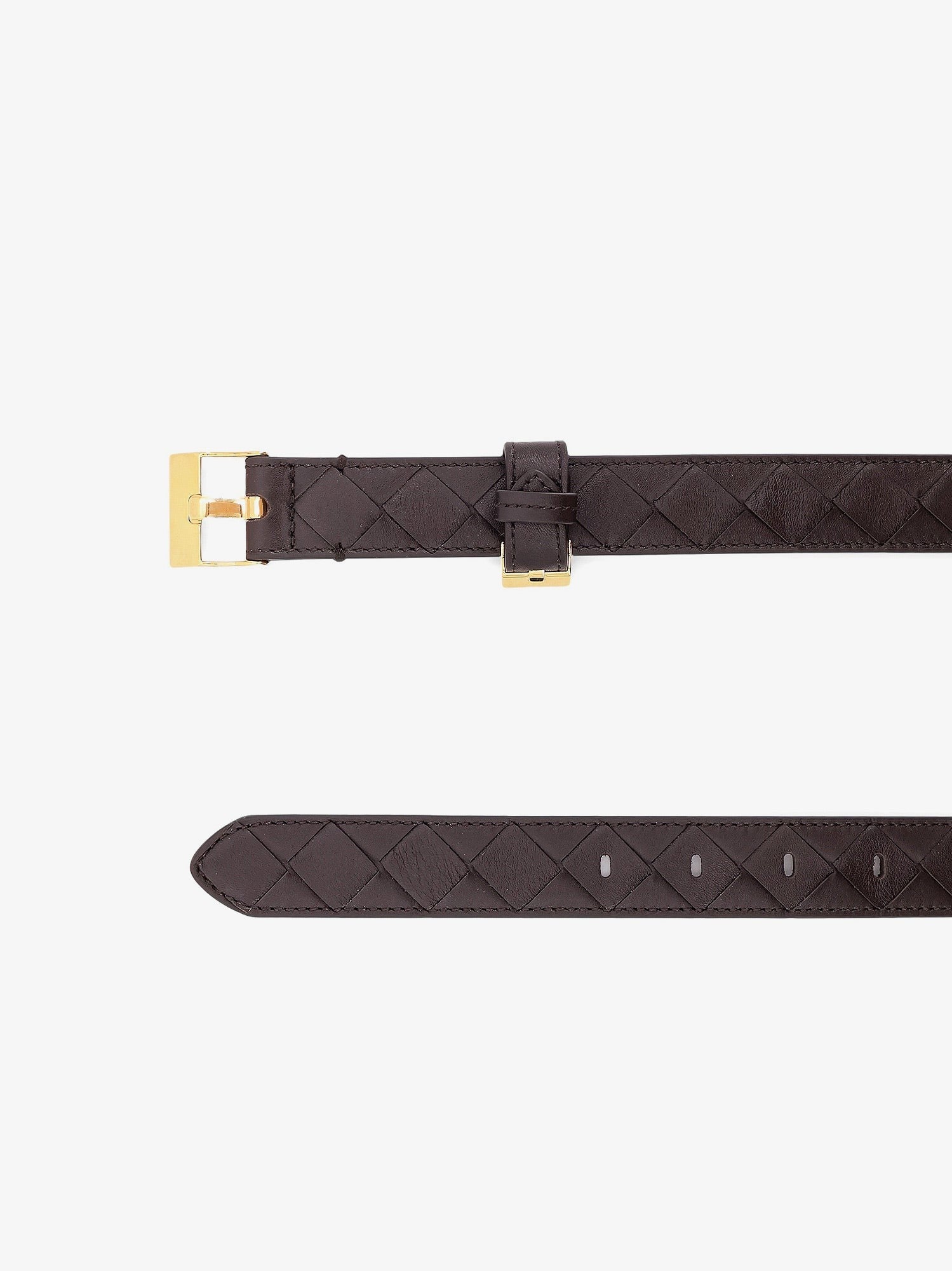 Leather belt with Intrecciato motif