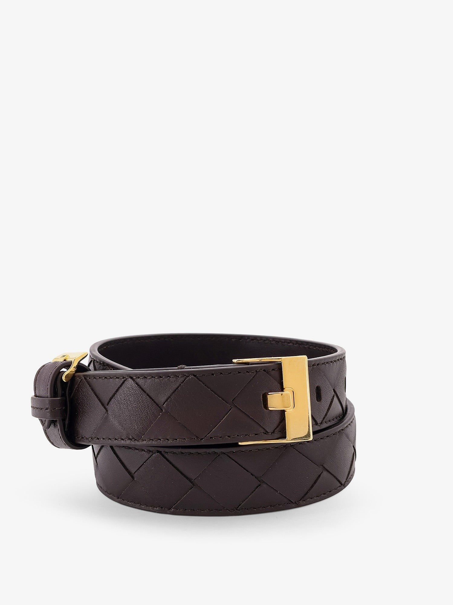 Leather belt with Intrecciato motif