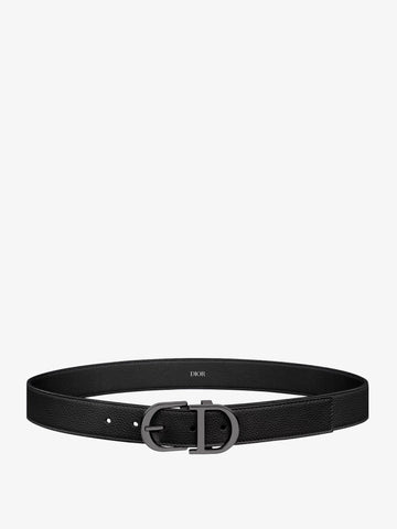 Dior Dior - Leather belt with metal CD logo