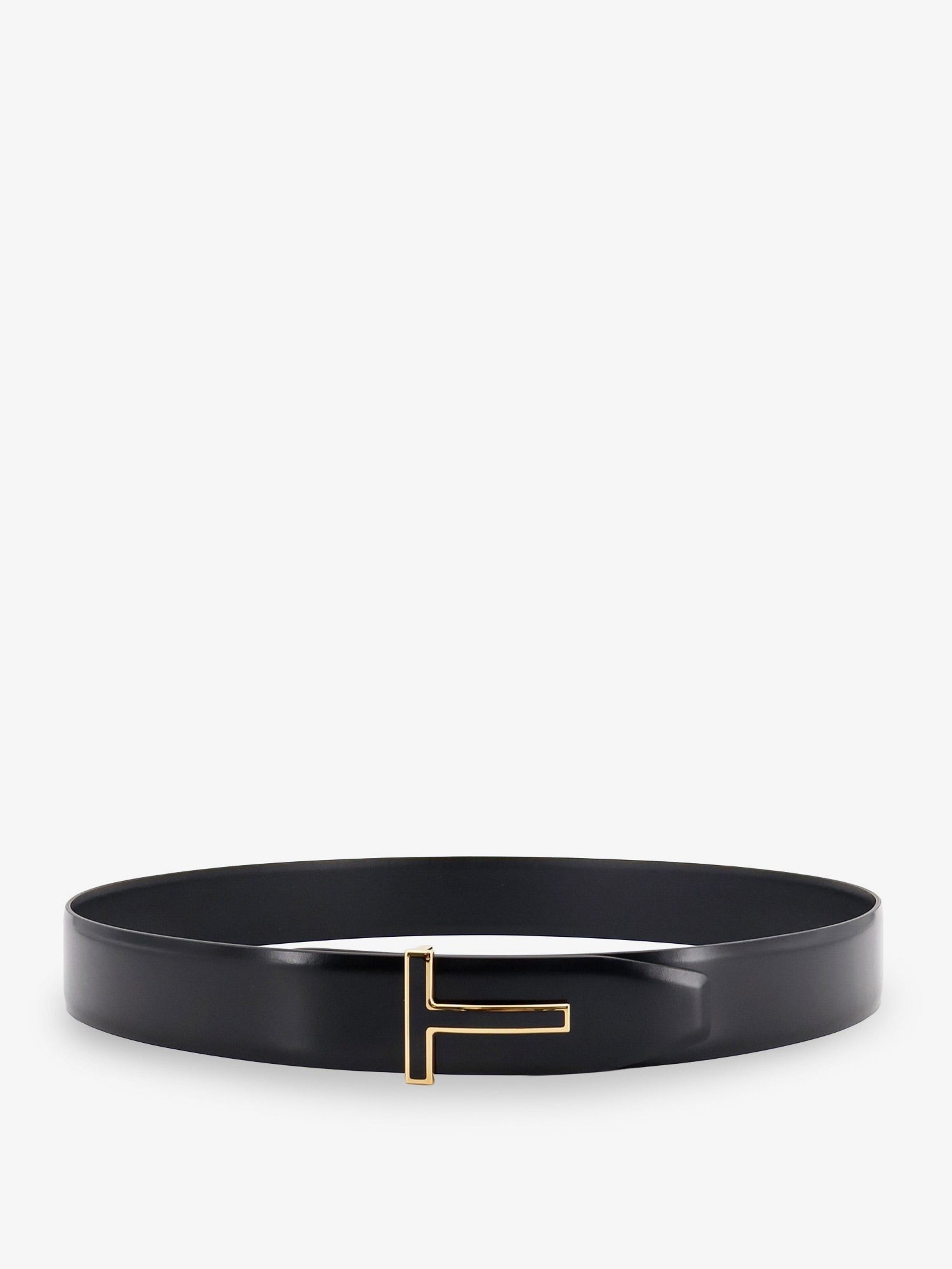 TOM FORD - Leather belt with metal logo buckle leather-belt-with-metal-logo-buckle