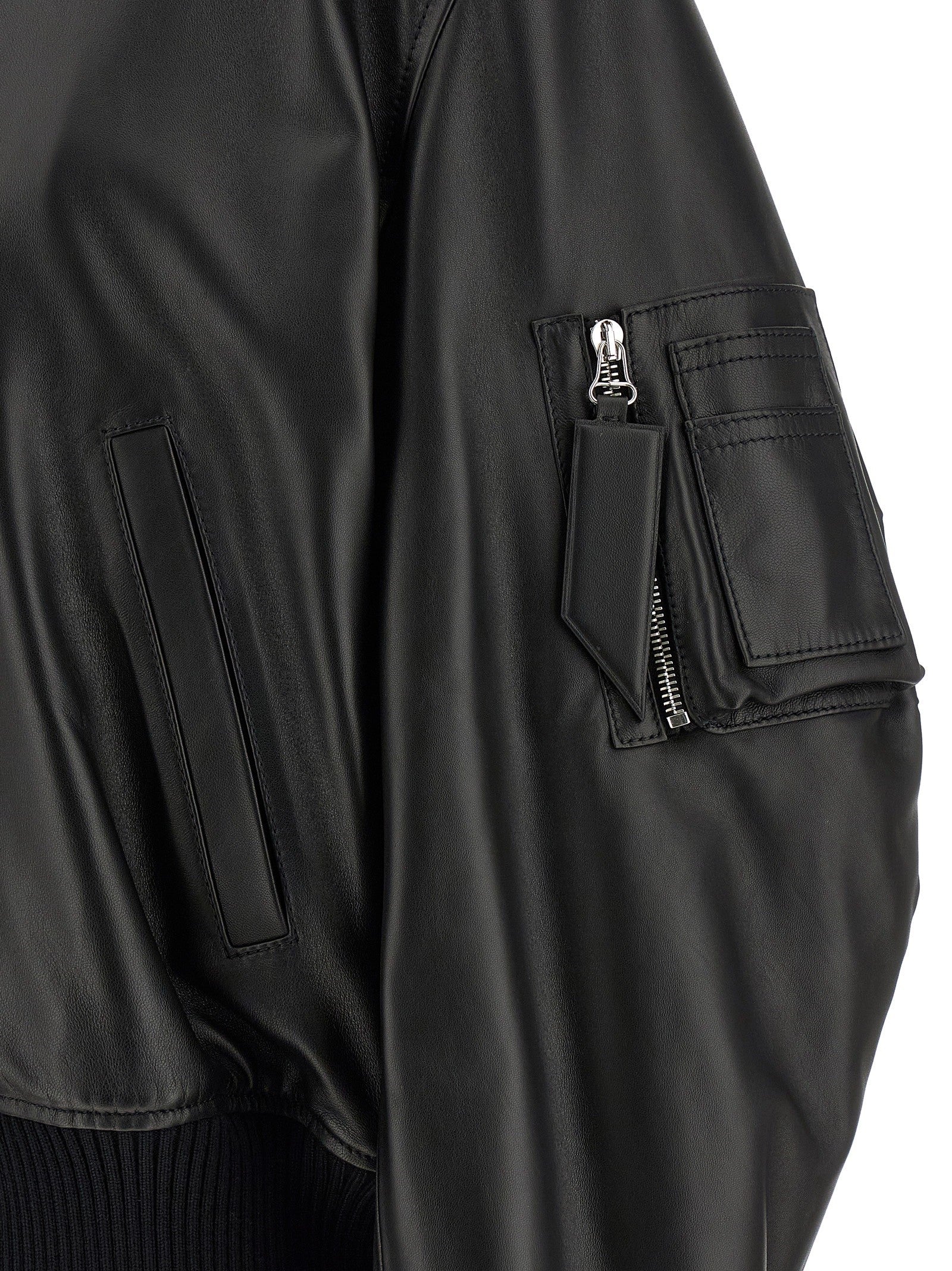 The Attico - Leather bomber jacket leather-bomber-jacket_0c955664-dc86-4888-a964-03dc6c635b49
