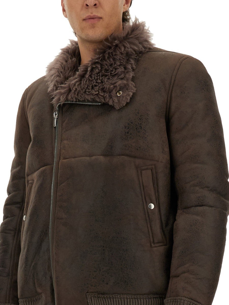 LEATHER BOMBER JACKET