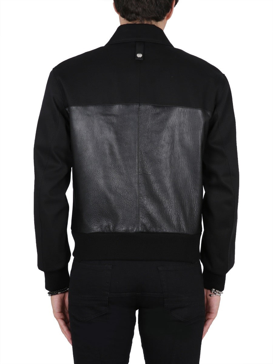 LEATHER BOMBER JACKET