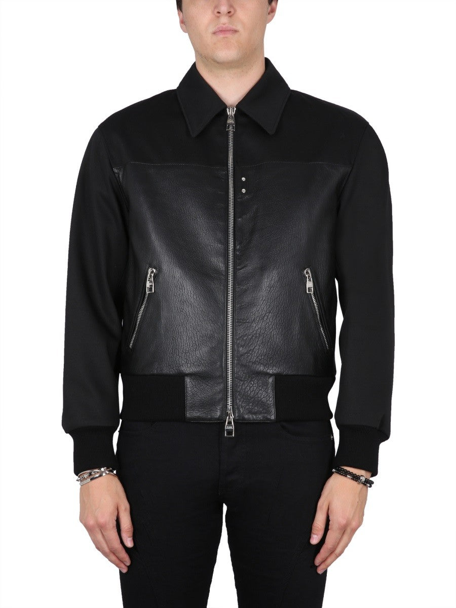 LEATHER BOMBER JACKET