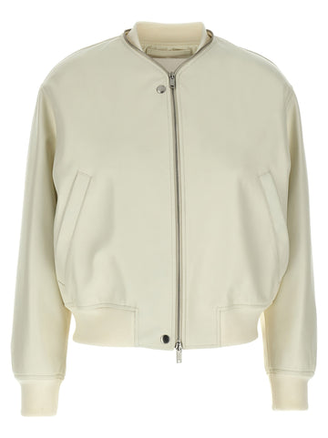 JIL SANDER - Leather bomber jacket leather-bomber-jacket_e7a2e638-fa3b-4490-8f57-8527216070a7
