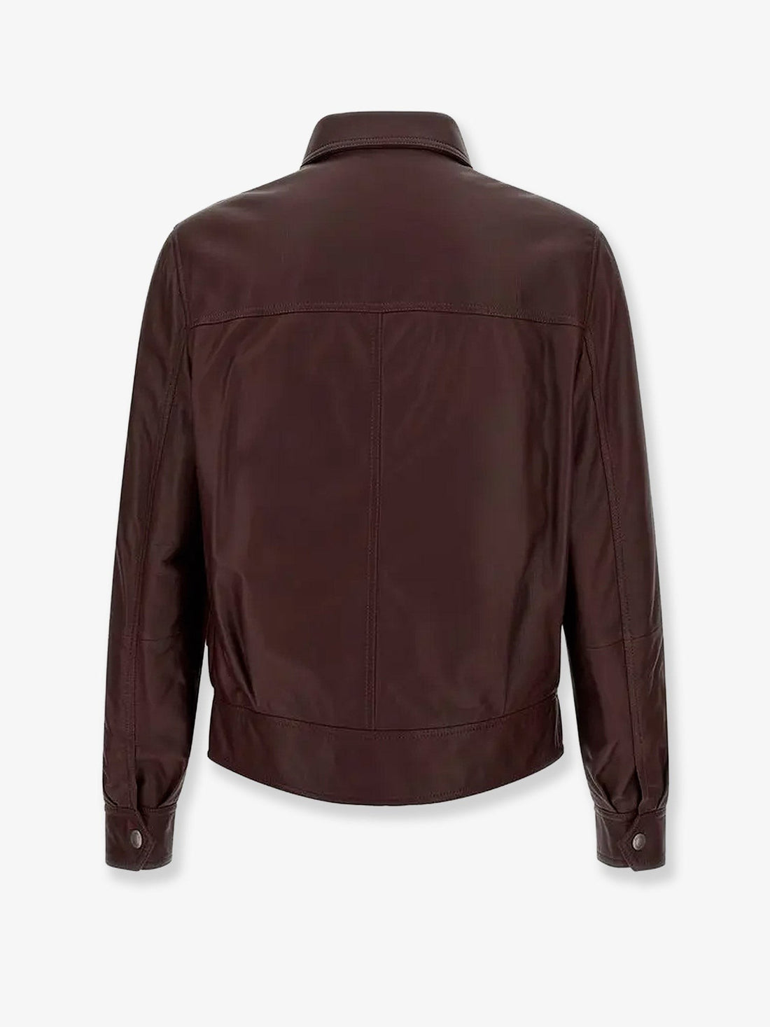 Leather bomber with padding