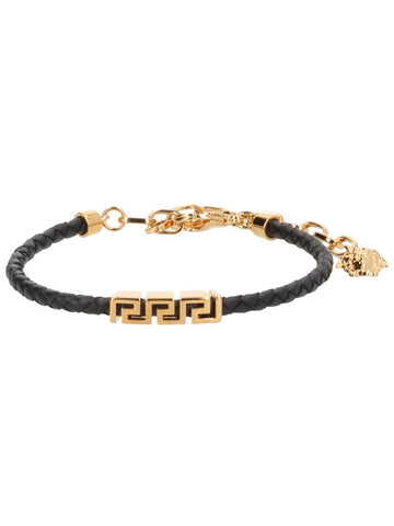 Versace - LEATHER BRACELET WITH "GREEK" leather-bracelet-with-greek