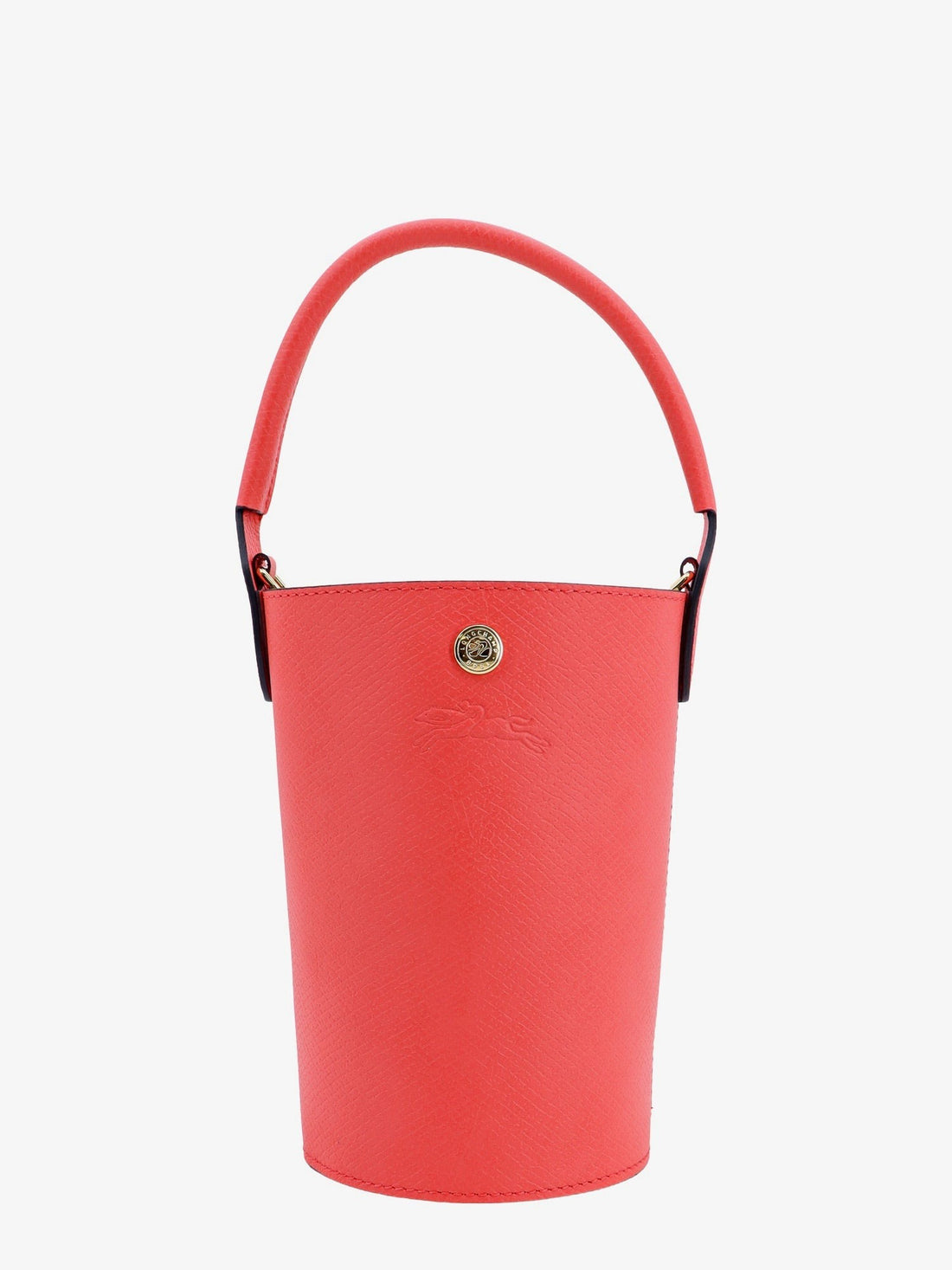 LONGCHAMP PARIS - Leather bucket bag with engraved logo Rosso UNI