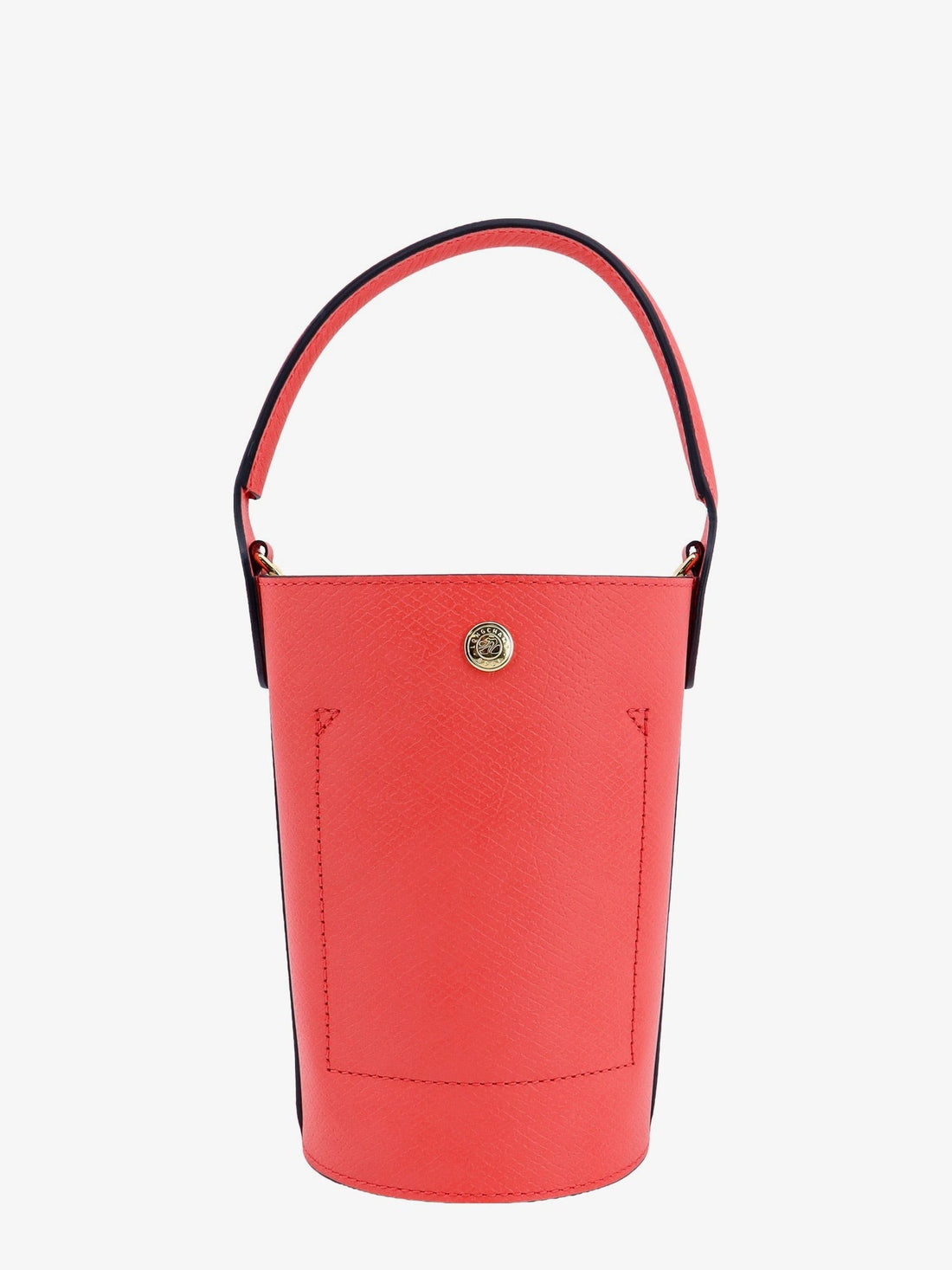 LONGCHAMP PARIS - Leather bucket bag with engraved logo Rosso UNI