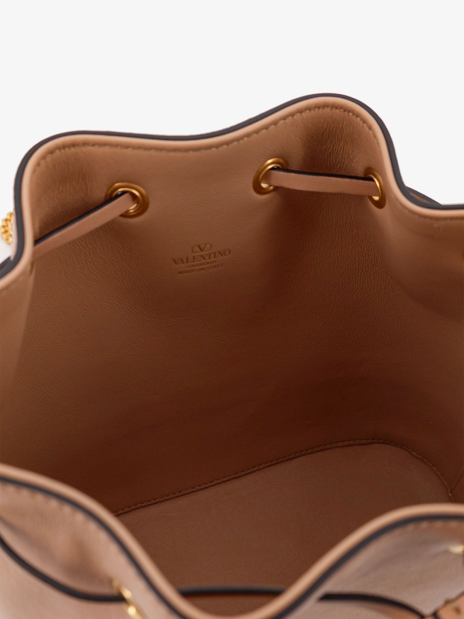 Leather Bucket bag with VLogo Signature