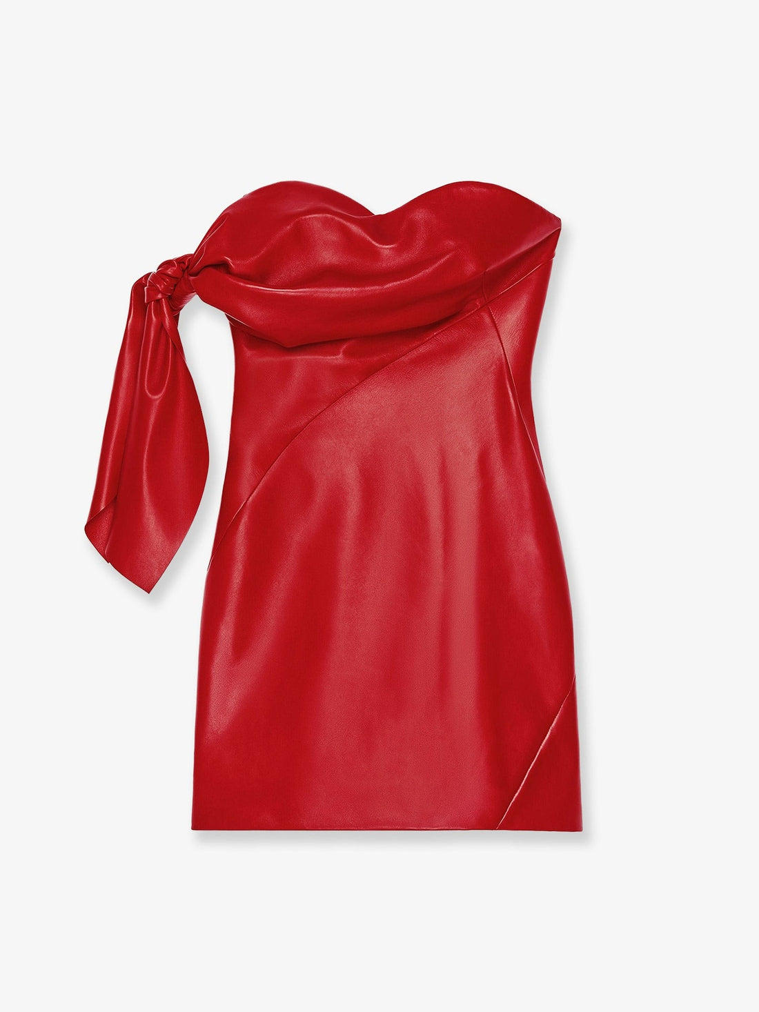 Givenchy - Leather bustier dress with bow detail Poppyred 38