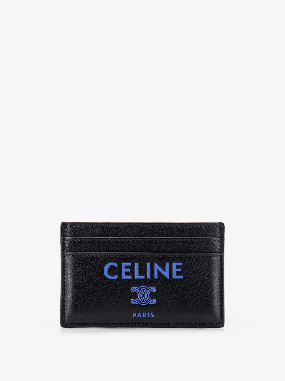 Celine - Leather card holder with front logo print leather-card-holder-with-front-logo-print