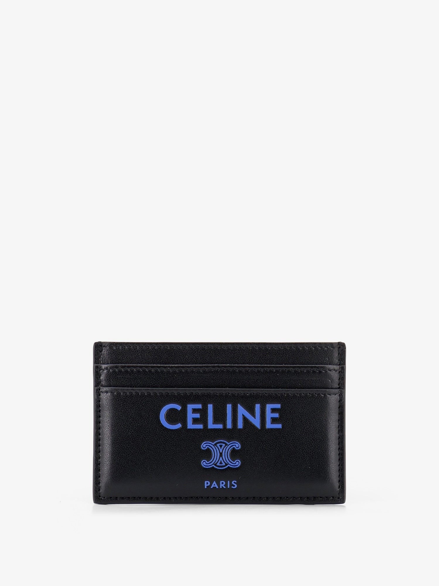 Celine - Leather card holder with front logo print