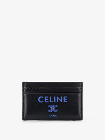 Celine - Leather card holder with front logo print