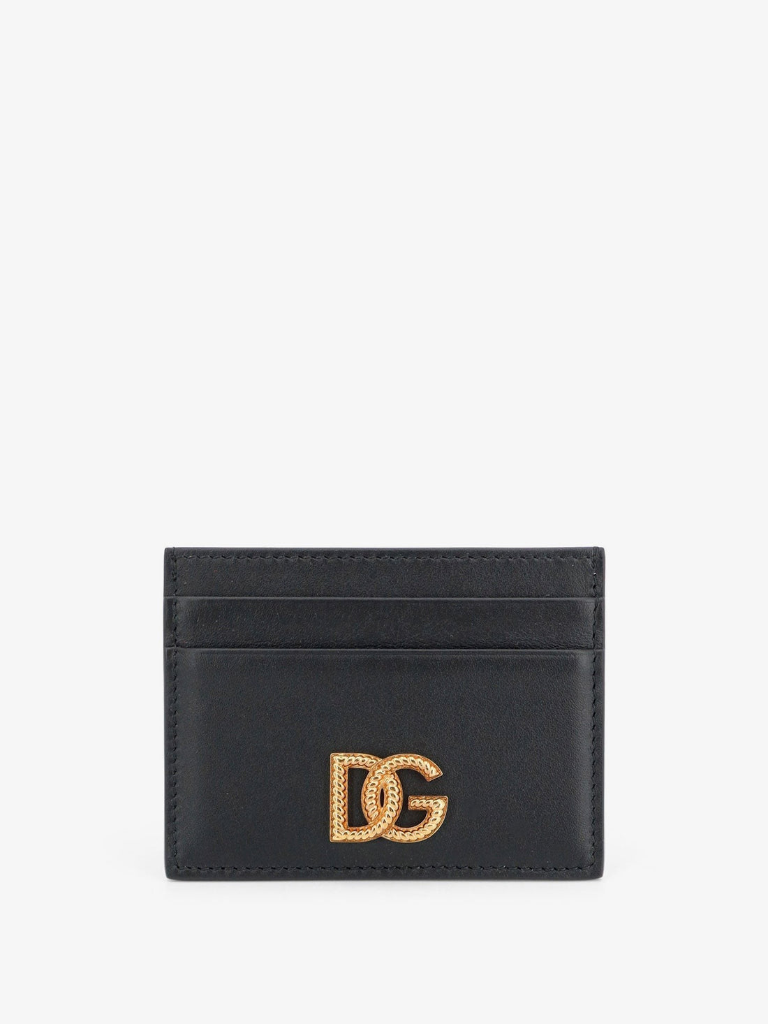 Dolce & Gabbana Leather card holder with metal DG logo