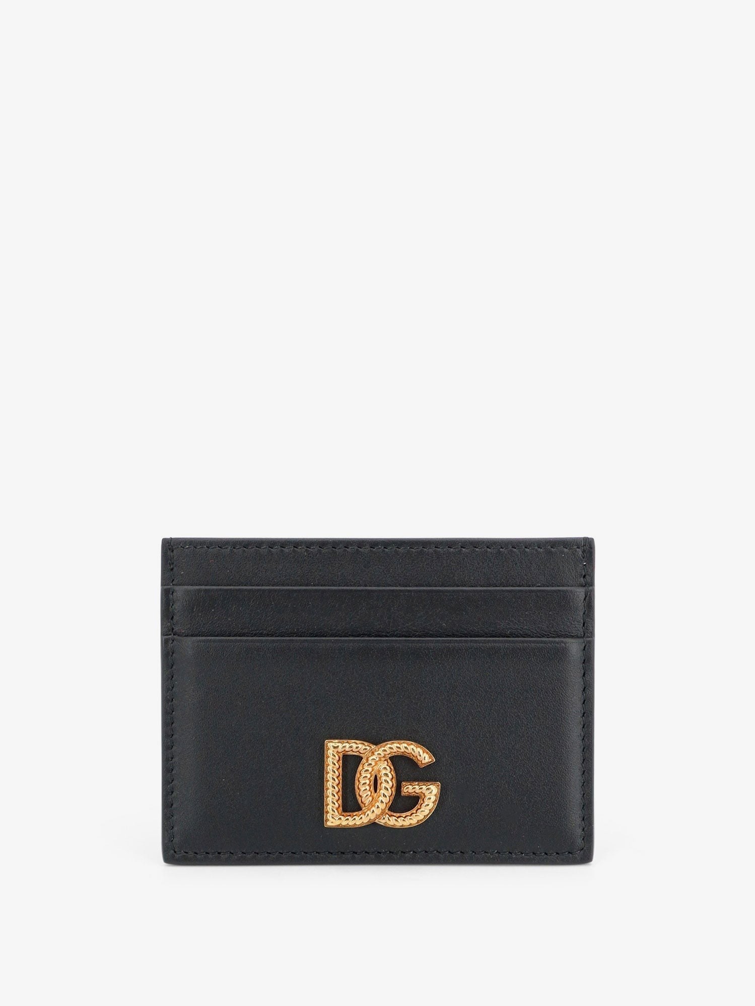 Dolce & Gabbana Leather card holder with metal DG logo
