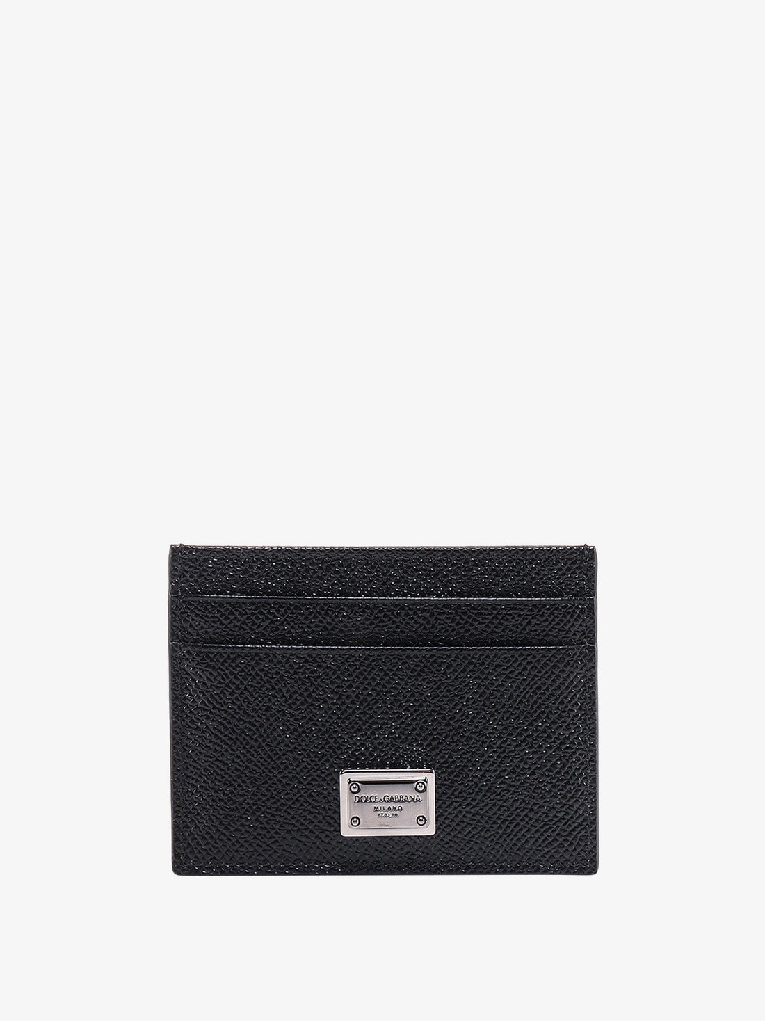Dolce & Gabbana Leather card holder with metal logo tag
