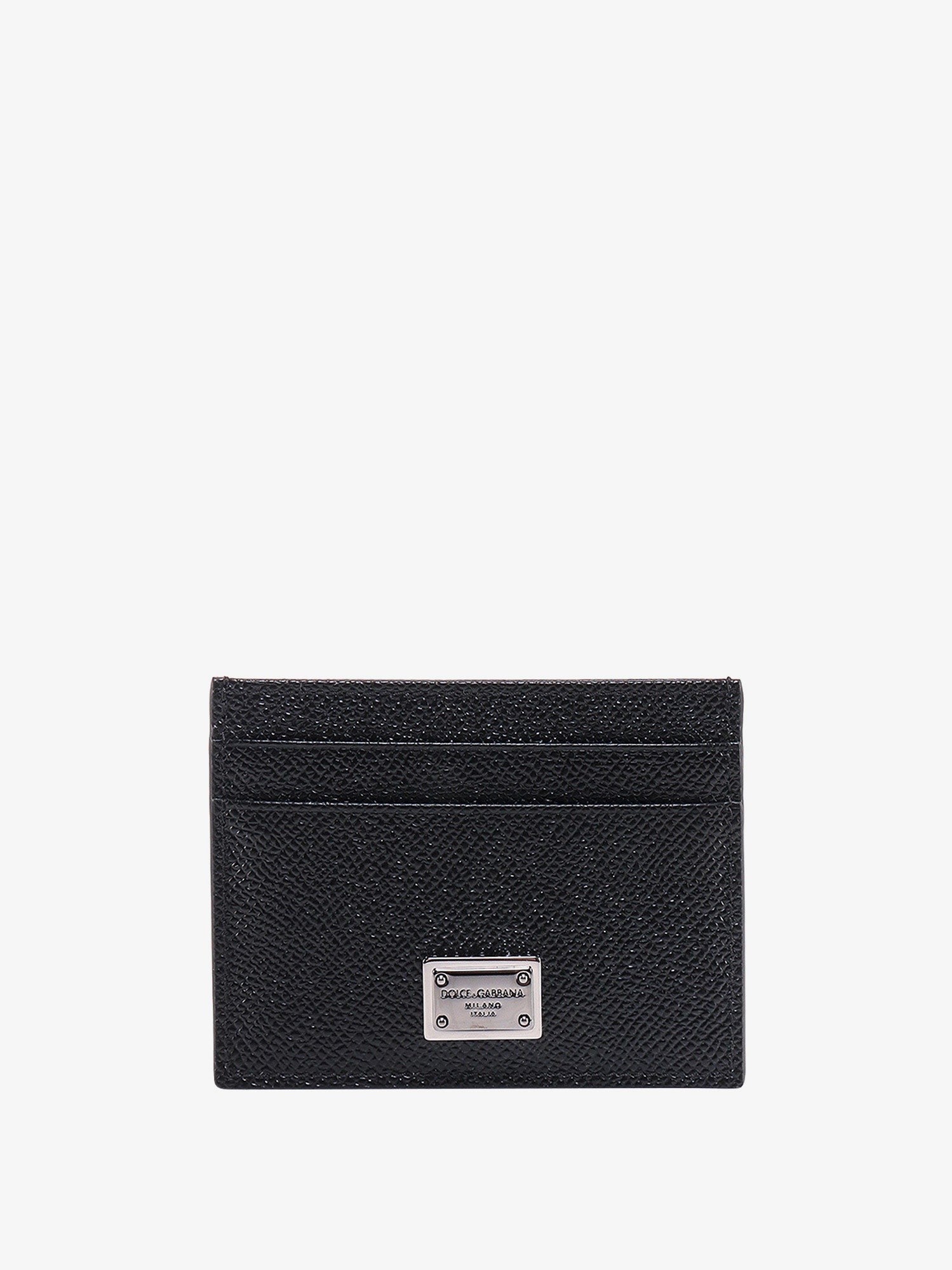Dolce & Gabbana Leather card holder with metal logo tag