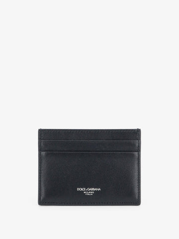 Dolce & Gabbana Leather card holder with woven pattern