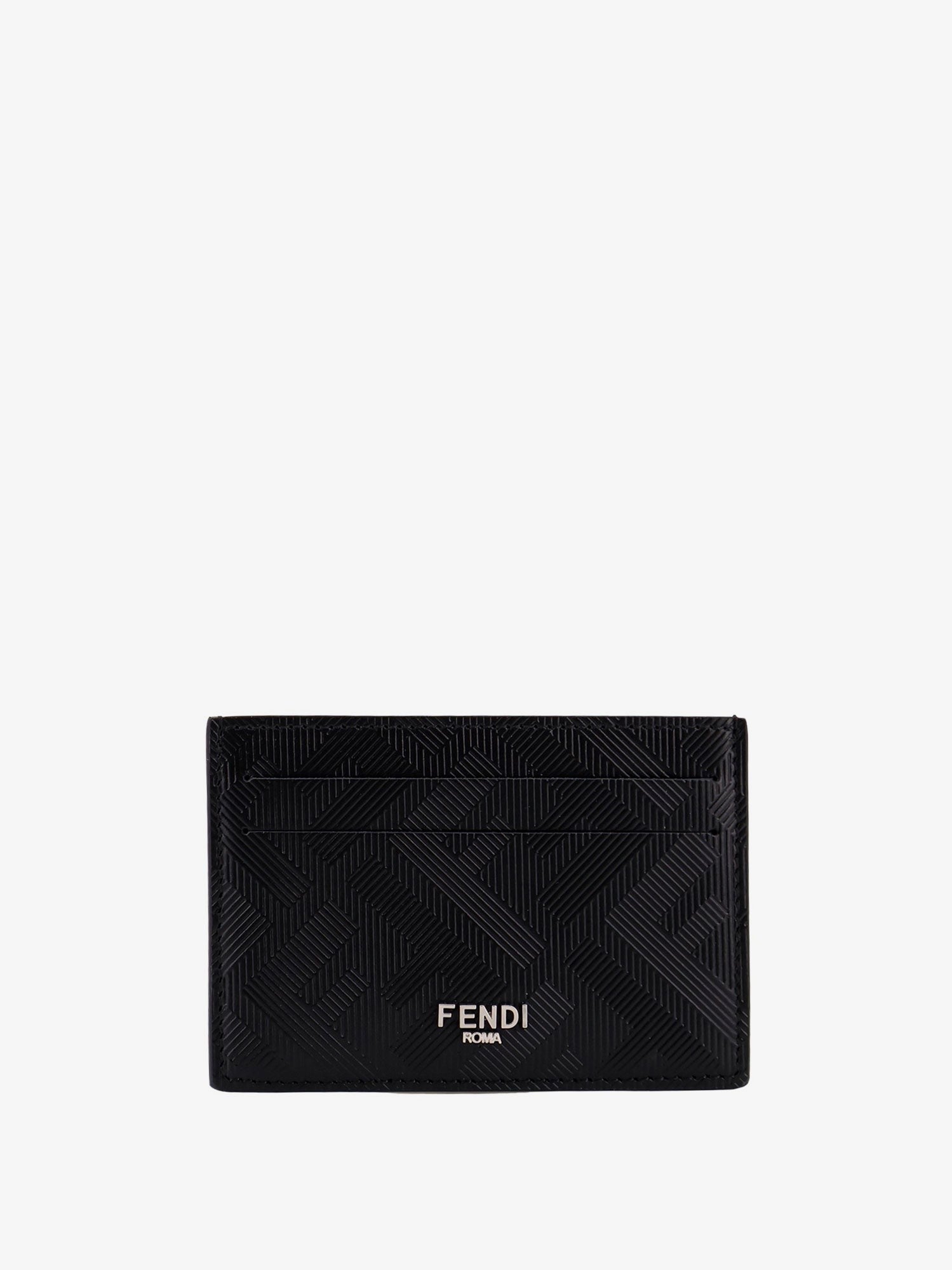 Leather cardholder with FF motif
