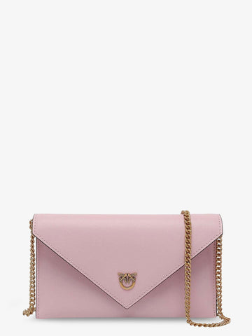 Pinko - Leather clutch bag with metal Love Birds logo leather-clutch-bag-with-metal-love-birds-logo_8a714250-dd88-4d75-b7bf-98dc7d0ac53b