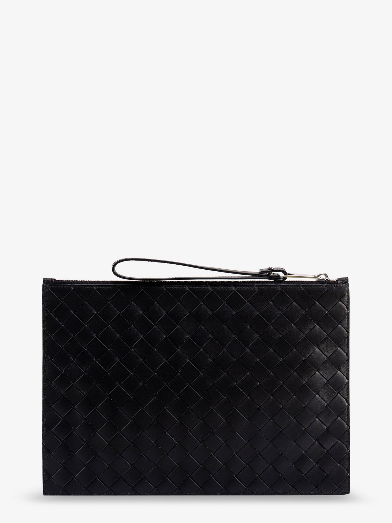 Leather clutch with Intrecciato motif