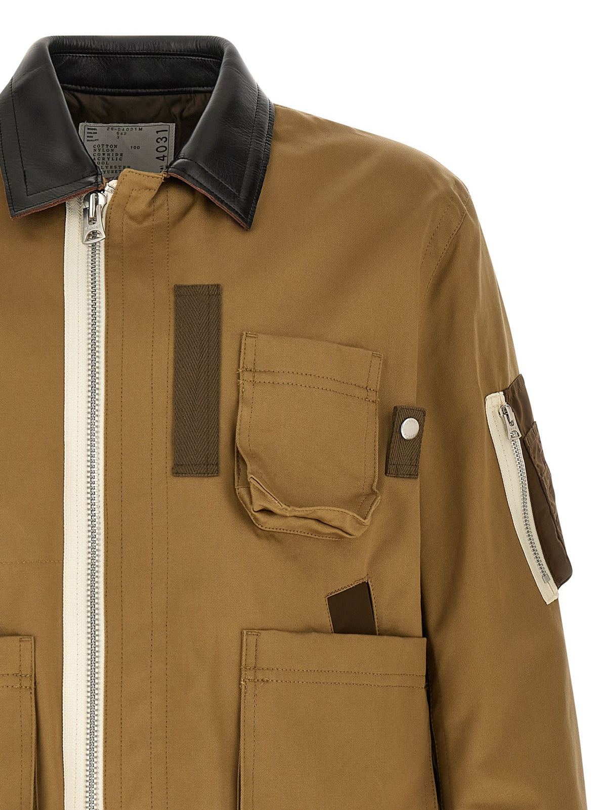 SACAI - Leather collar blouson