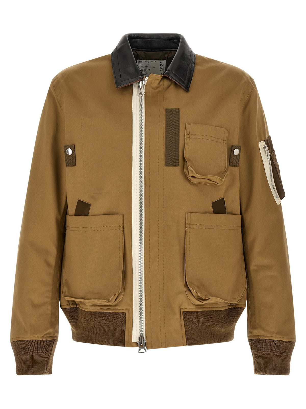 SACAI - Leather collar blouson