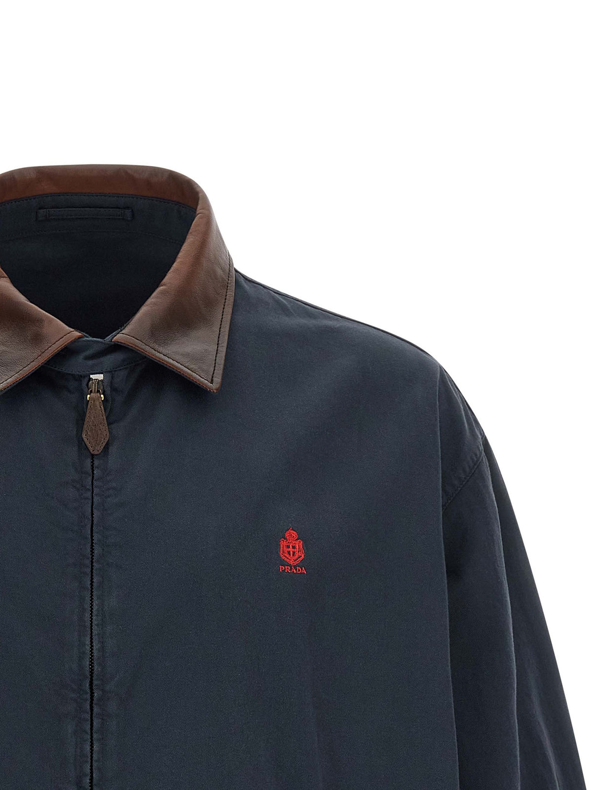 PRADA - Leather collar jacket
