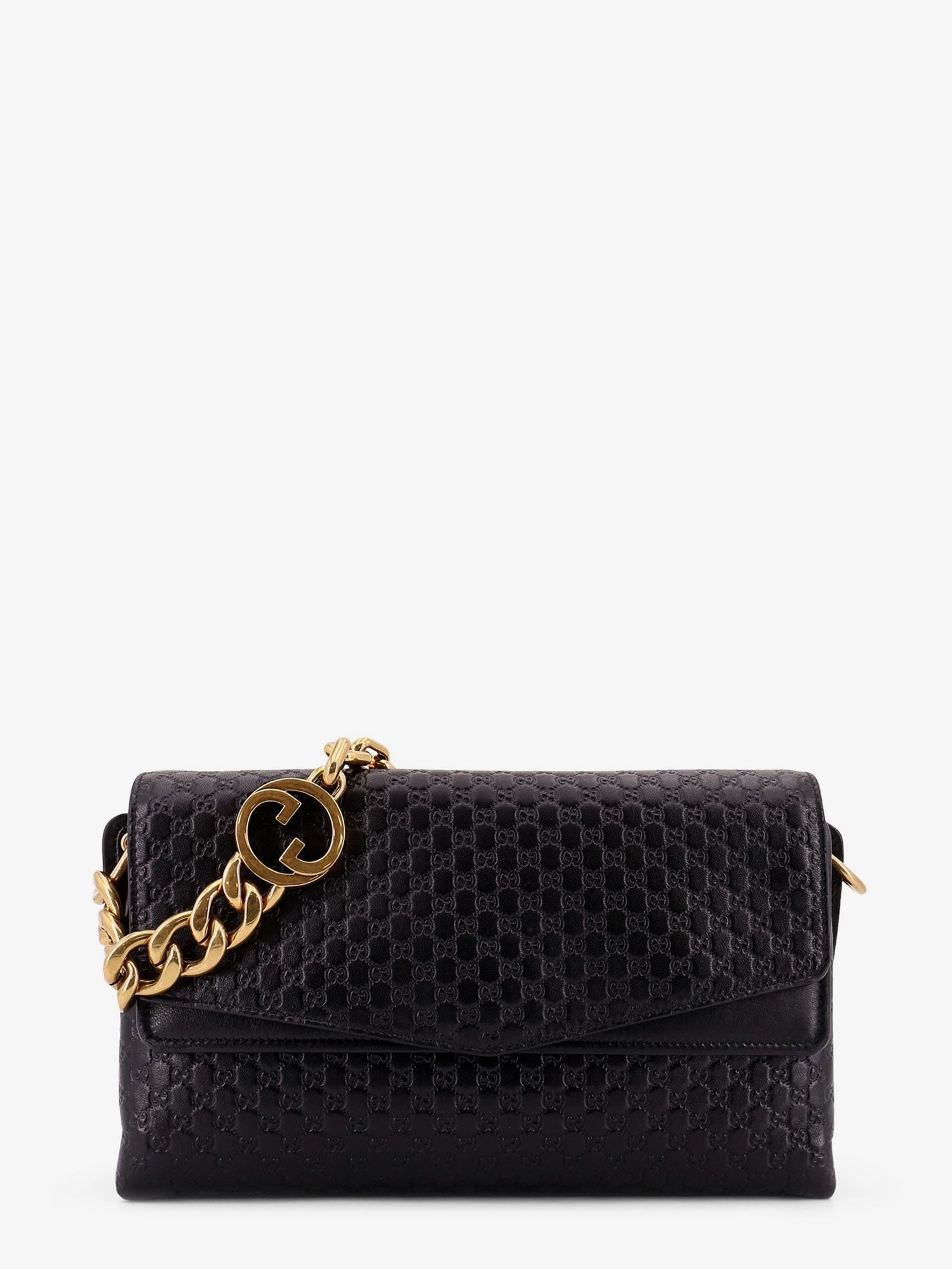 Leather crossbody bag with embossed GG motif