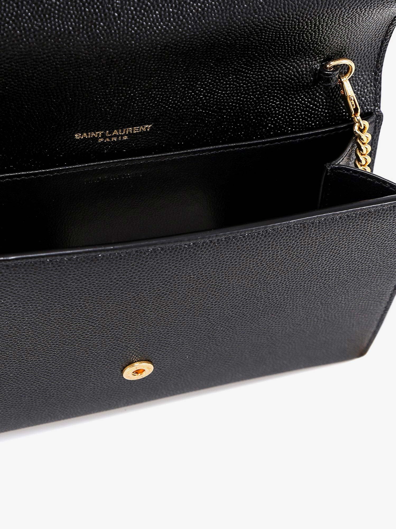 Saint Laurent Saint Laurent - Leather crossbody bag with metal Cassandre logo