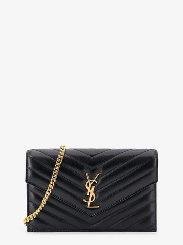 Saint Laurent Saint Laurent - Leather crossbody bag with metal Cassandre logo