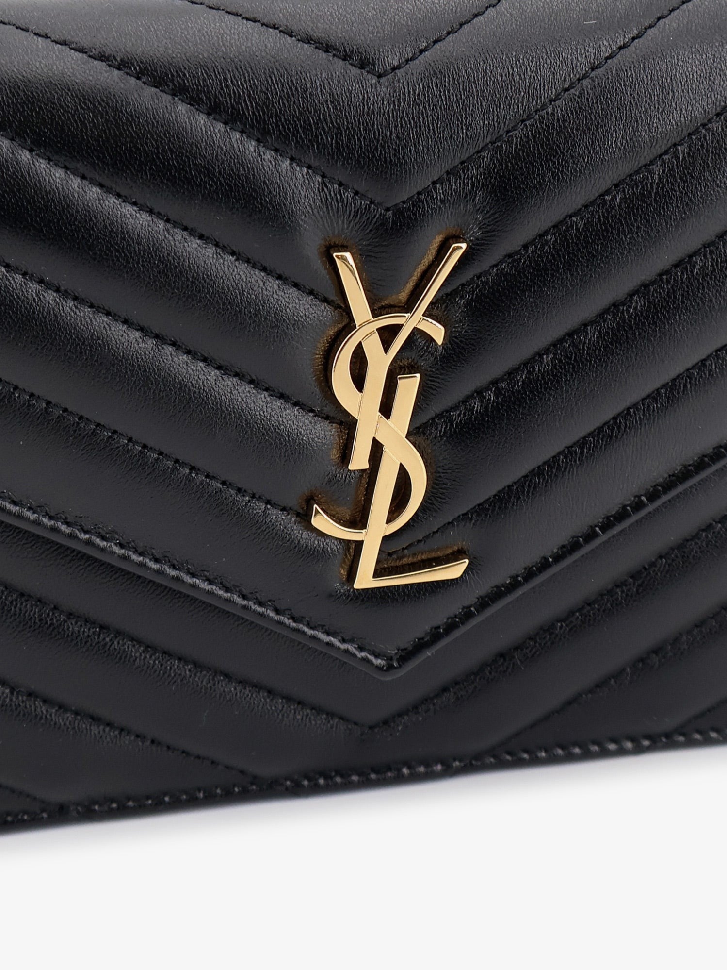 Saint Laurent Saint Laurent - Leather crossbody bag with metal Cassandre logo