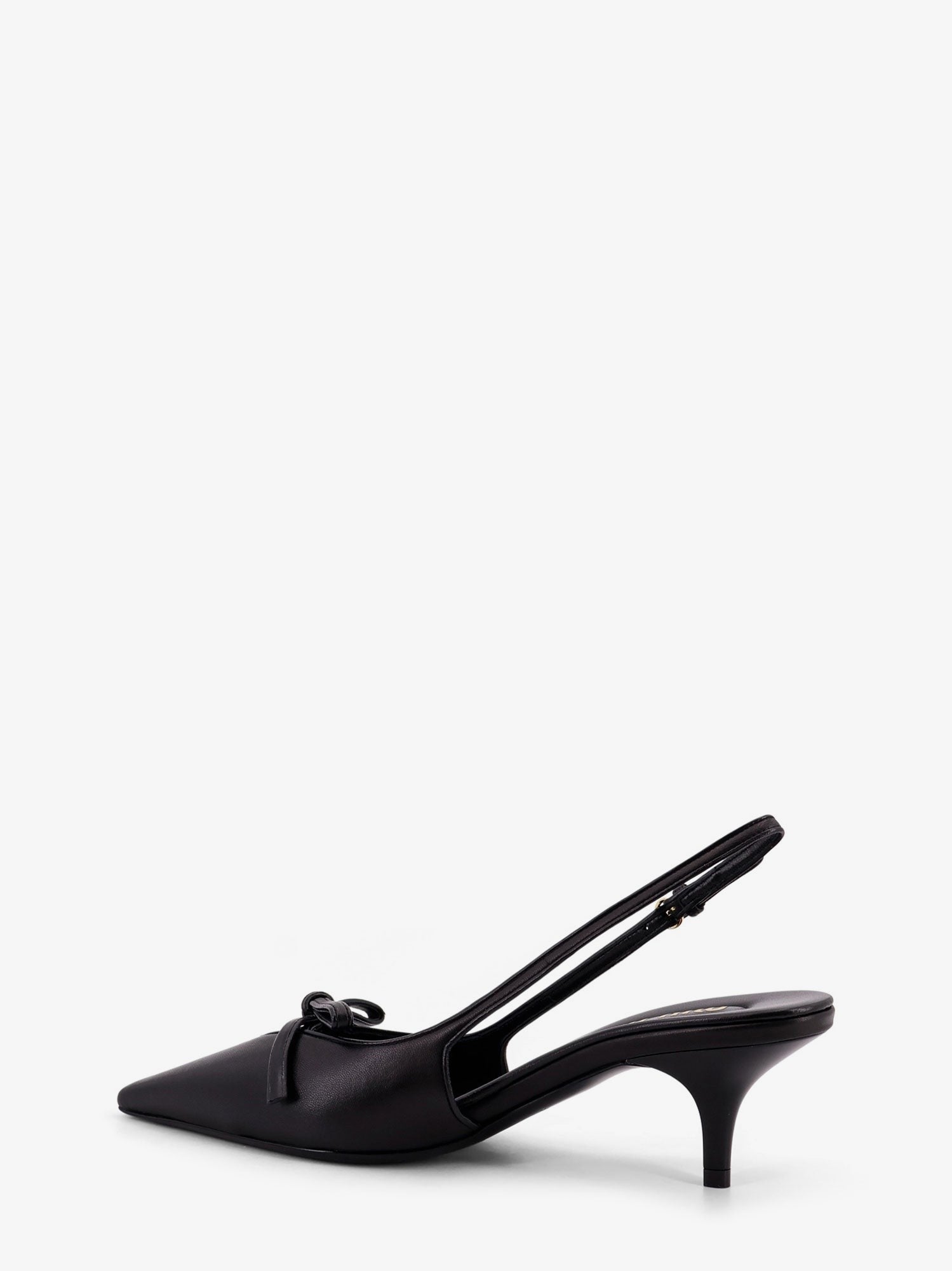 Miu Miu Leather décolleté with logo bow detail