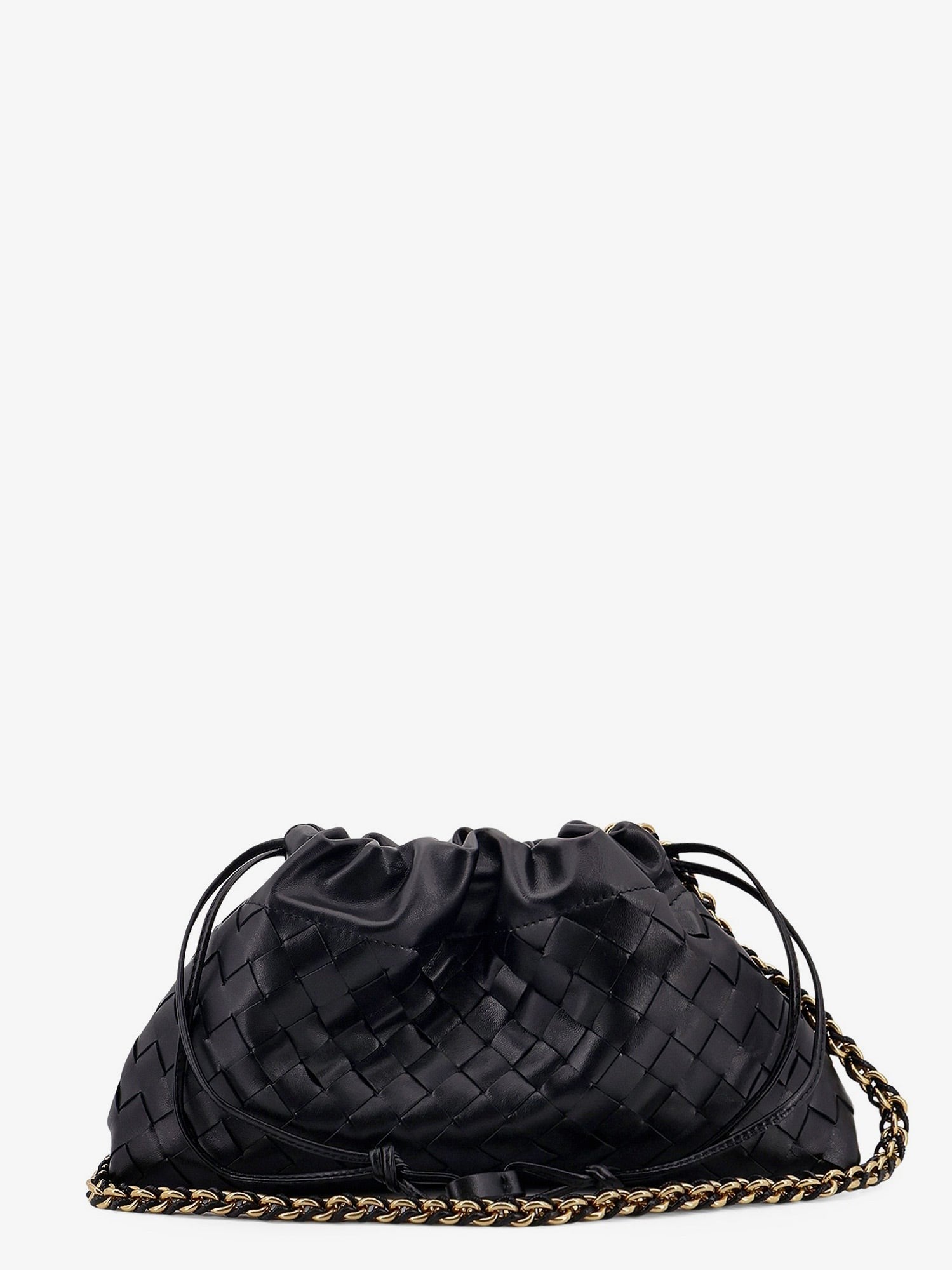 Leather Dustbag clutch with Intrecciato motif