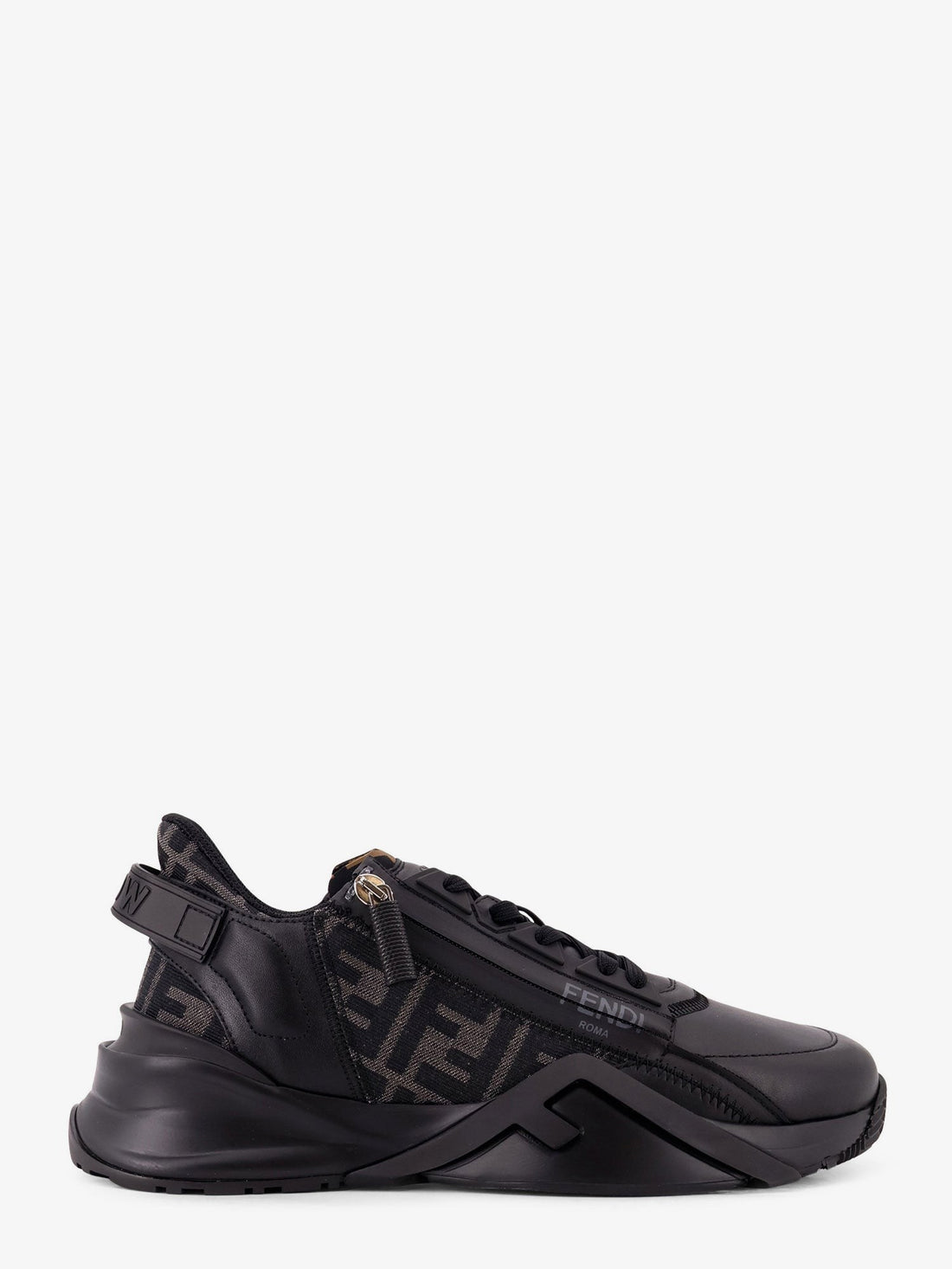 Leather Flow sneakers with FF jacquard fabric inserts leather-flow-sneakers-with-ff-jacquard-fabric-inserts