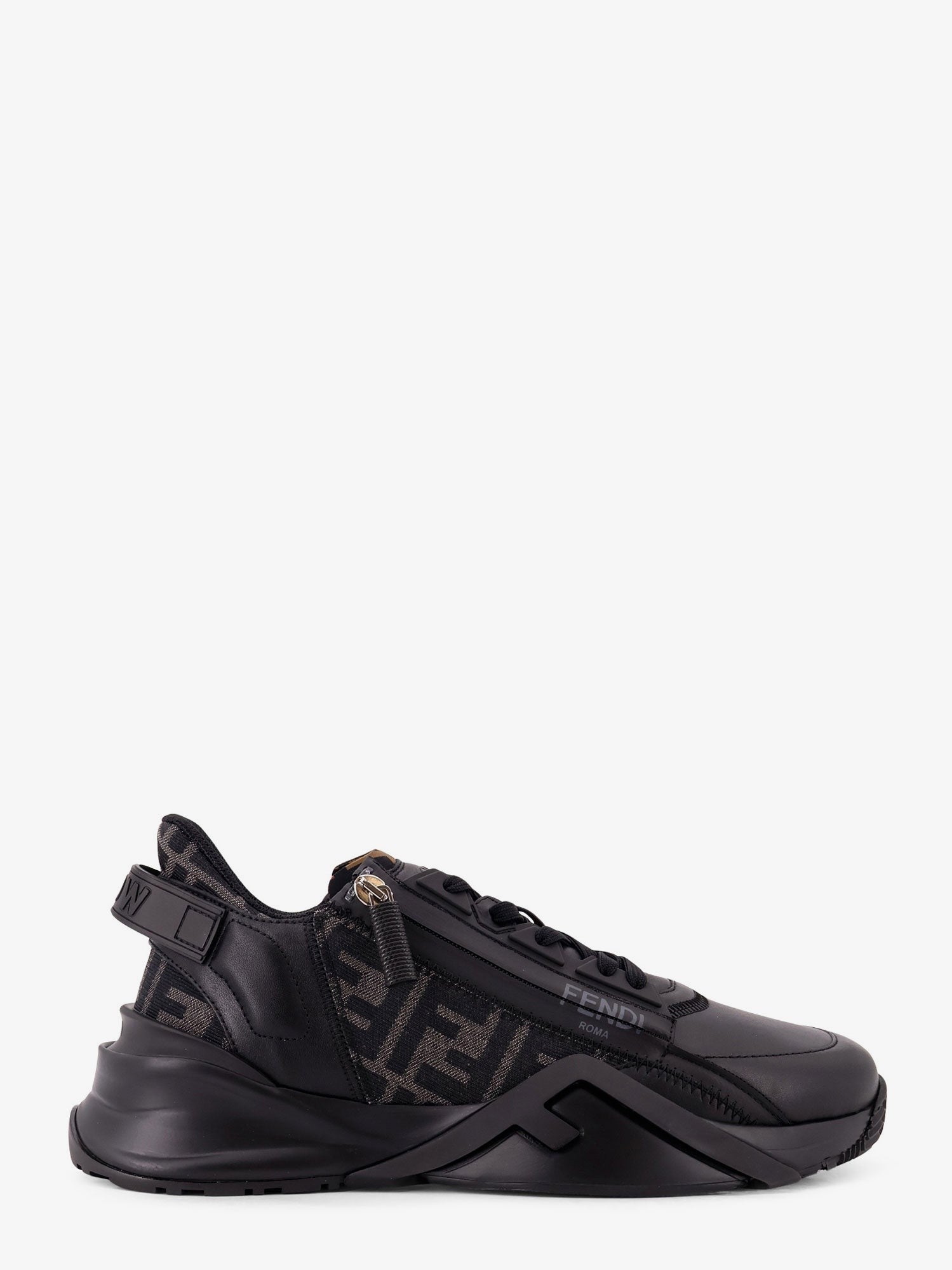 Leather Flow sneakers with FF jacquard fabric inserts leather-flow-sneakers-with-ff-jacquard-fabric-inserts